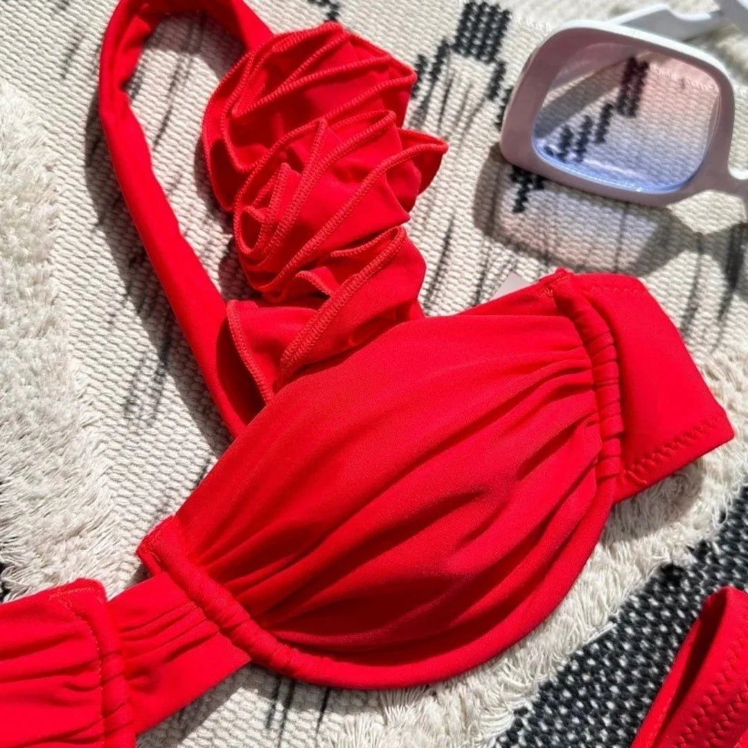 Biquíni Meia-Taça Vermelho Rosé