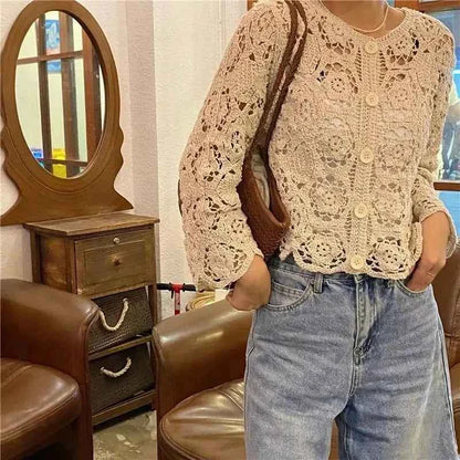 Cardigan de Crochê Rendado Lia Bohème – Leve, Versátil & Atemporal (Cópia)