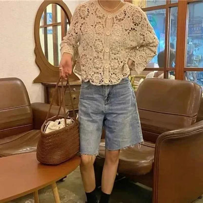 Cardigan de Crochê Rendado Lia Bohème – Leve, Versátil & Atemporal (Cópia)