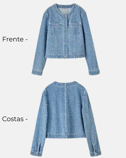 Casaco Tweed Feminino Charlotte – Alfaiataria Elegante para Outono e Inverno