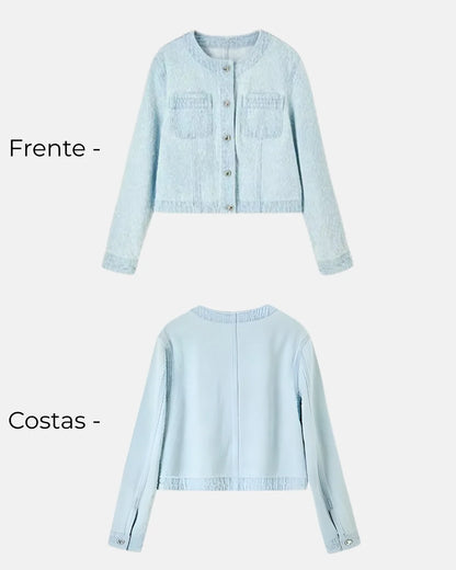 Casaco Tweed Feminino Charlotte – Alfaiataria Elegante para Outono e Inverno