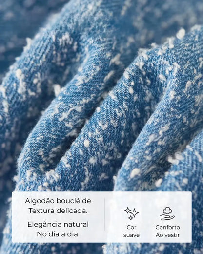 Casaco Tweed Feminino Charlotte – Alfaiataria Elegante para Outono e Inverno