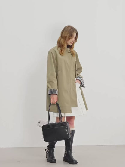 Trench Coat Curto Mathilde — Algodão Casual para Outono