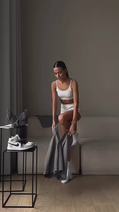 Conjunto Social Feminino Executive Chic – Colete e Shorts de Alfaiataria