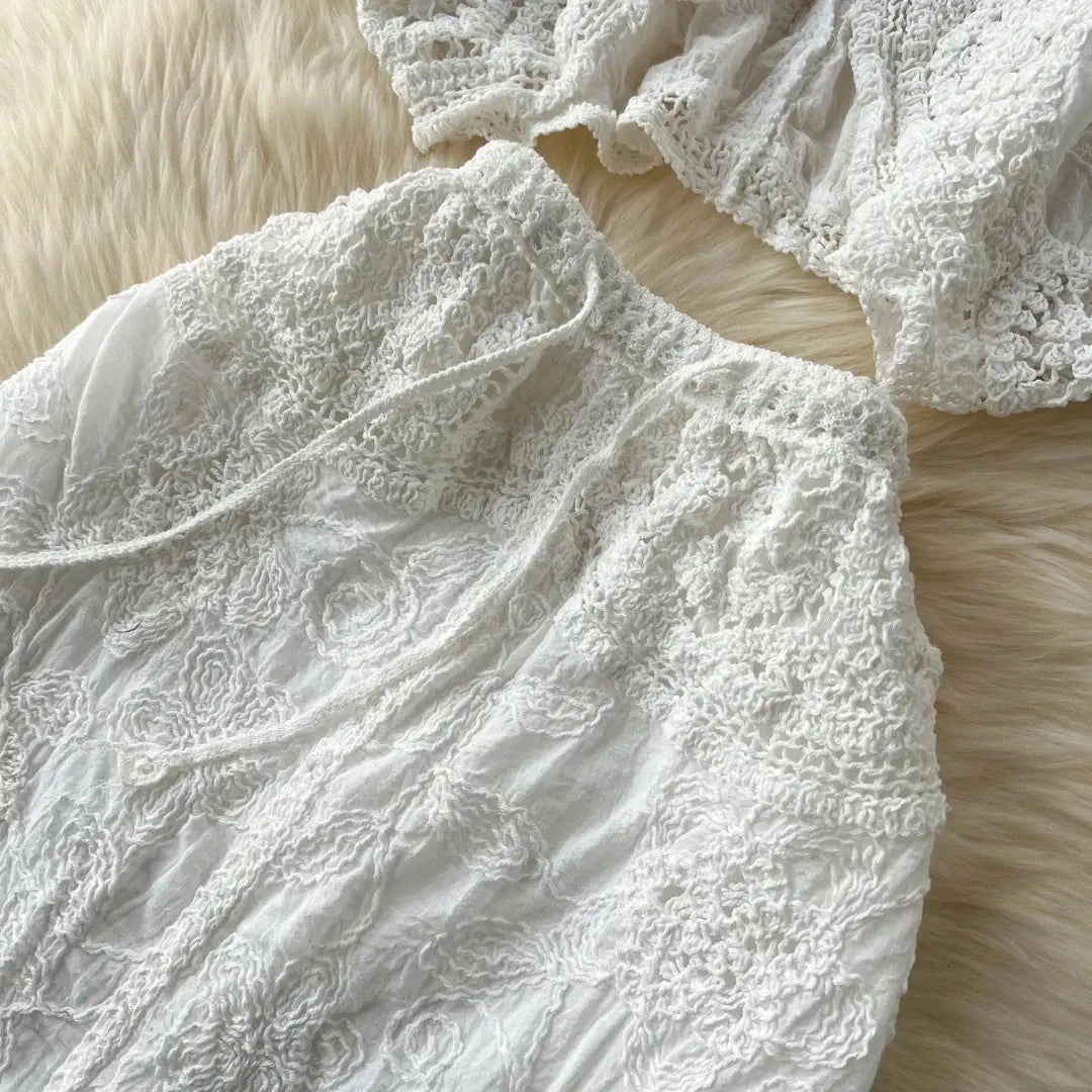 Saída de Praia Boho em Renda e Franjas – Amora