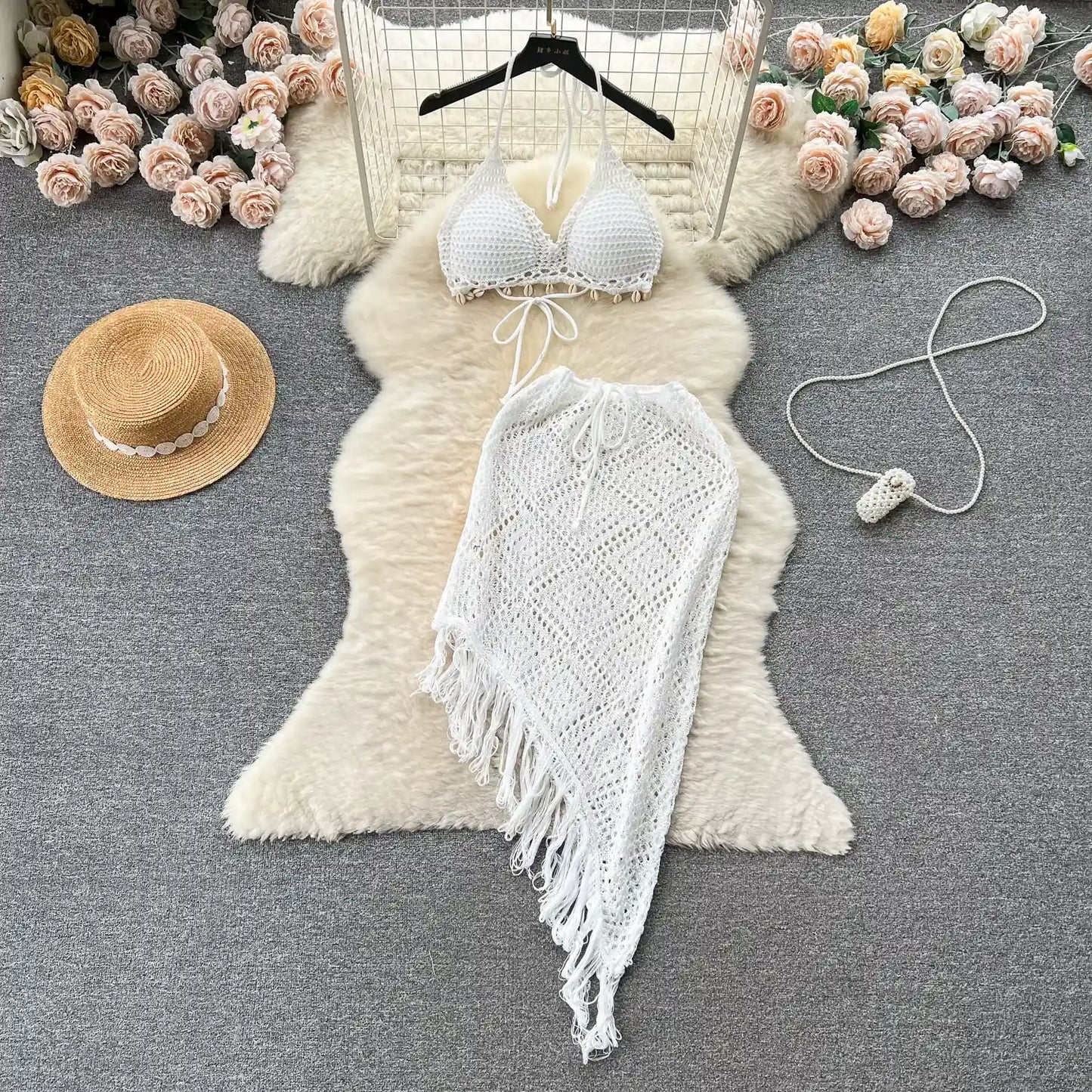 Saída de Praia Crochê Franja – Kaia