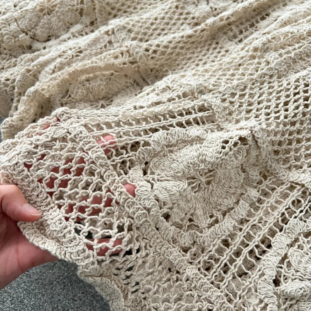 Saída de Praia Longa em Tricot Natural – Sienna