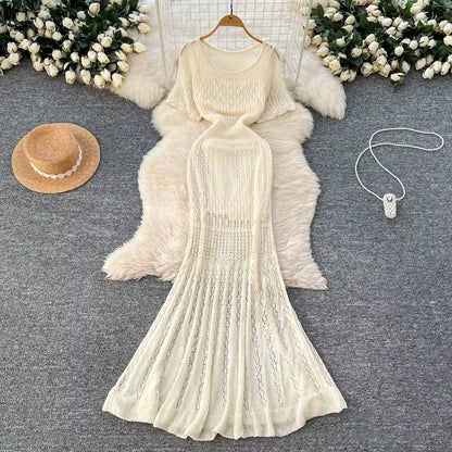 Saída de Praia Longa Tricot Rendado – Maelle