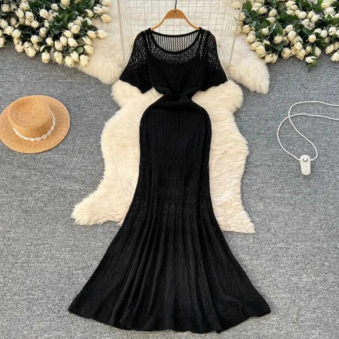 Saída de Praia Longa Tricot Rendado – Maelle