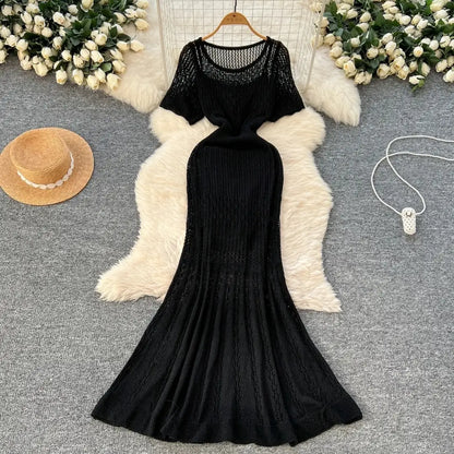 Saída de Praia Longa Tricot Rendado – Maelle