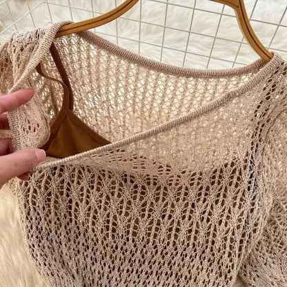Saída de Praia Longa Tricot Rendado – Maelle