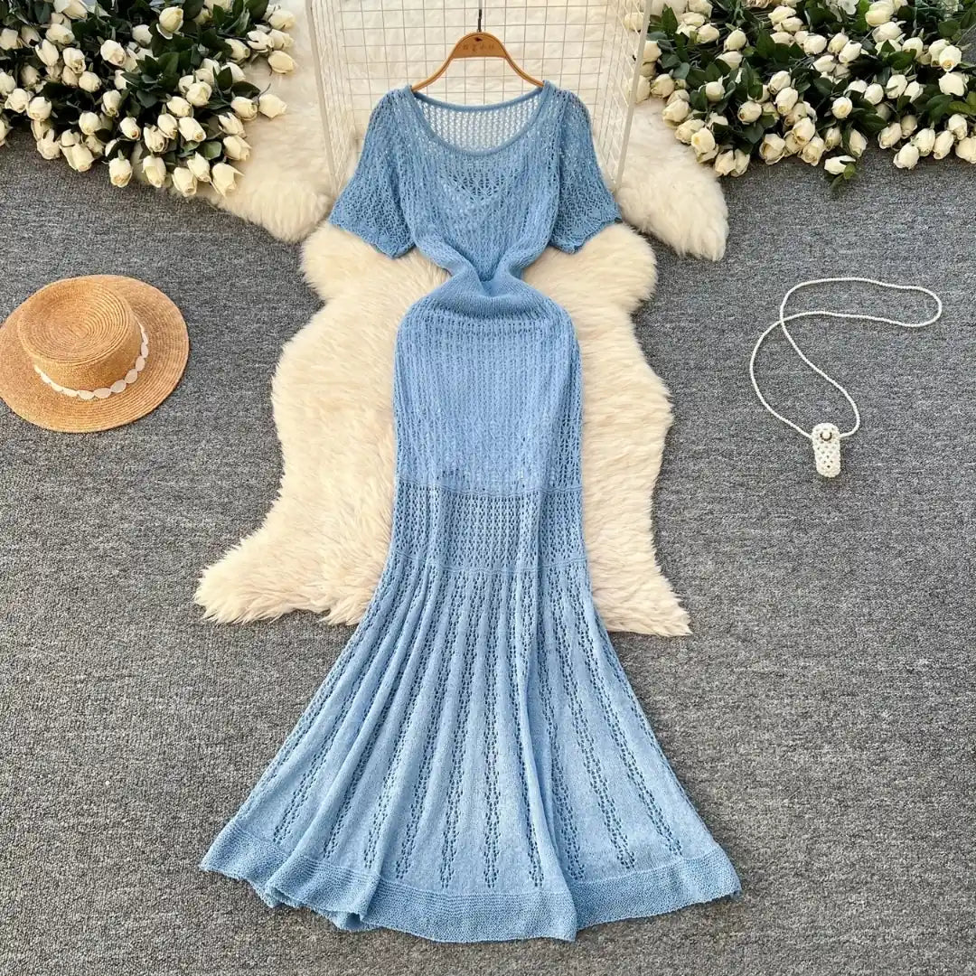 Saída de Praia Longa Tricot Rendado – Maelle