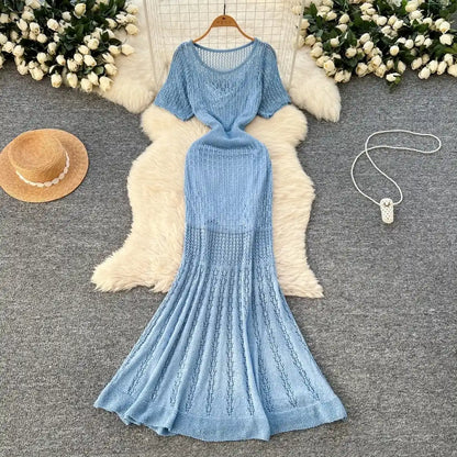 Saída de Praia Longa Tricot Rendado – Maelle