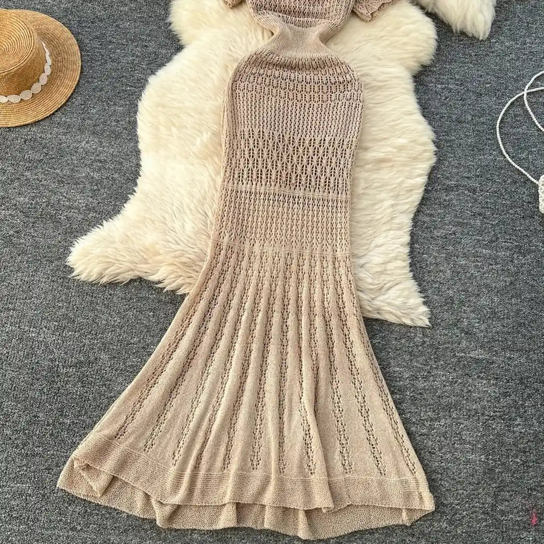 Saída de Praia Longa Tricot Rendado – Maelle