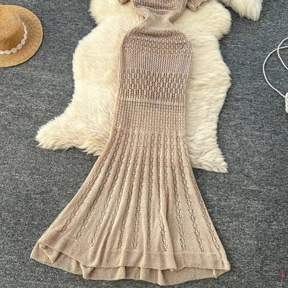 Saída de Praia Longa Tricot Rendado – Maelle