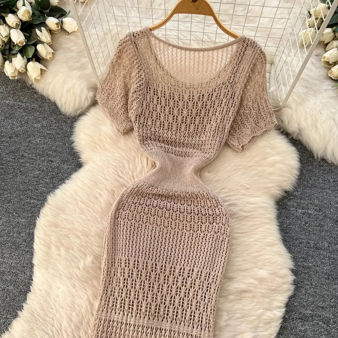 Saída de Praia Longa Tricot Rendado – Maelle