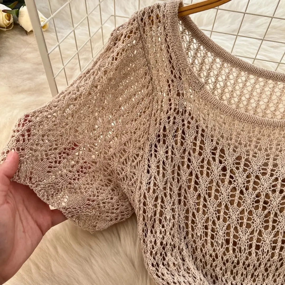 Saída de Praia Longa Tricot Rendado – Maelle