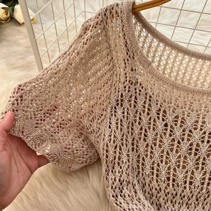 Saída de Praia Longa Tricot Rendado – Maelle