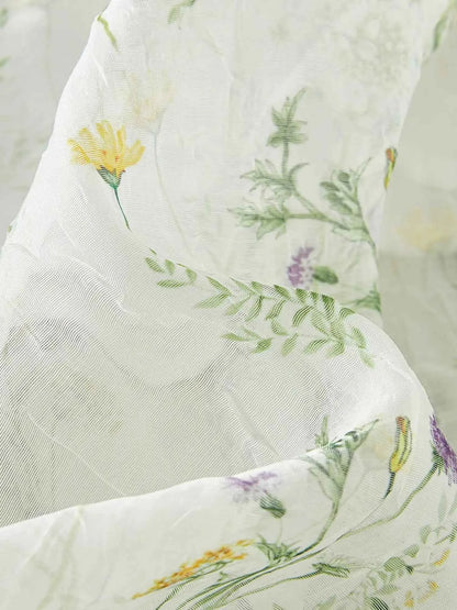 Vestido Midi Floral Feminino Jardin - Alças Finas & Cintura Alta